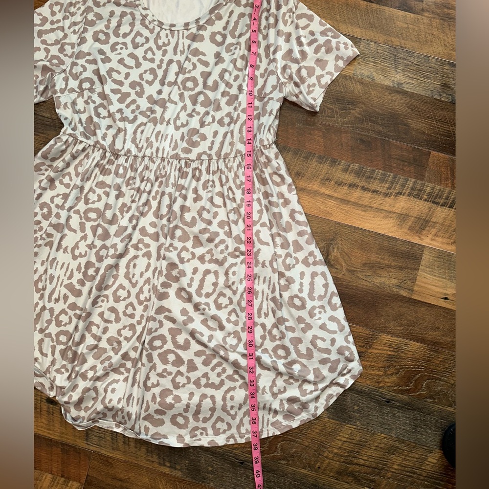 Leopard Print Cinch Waist Tshirt Dress - Picture 5 of 7